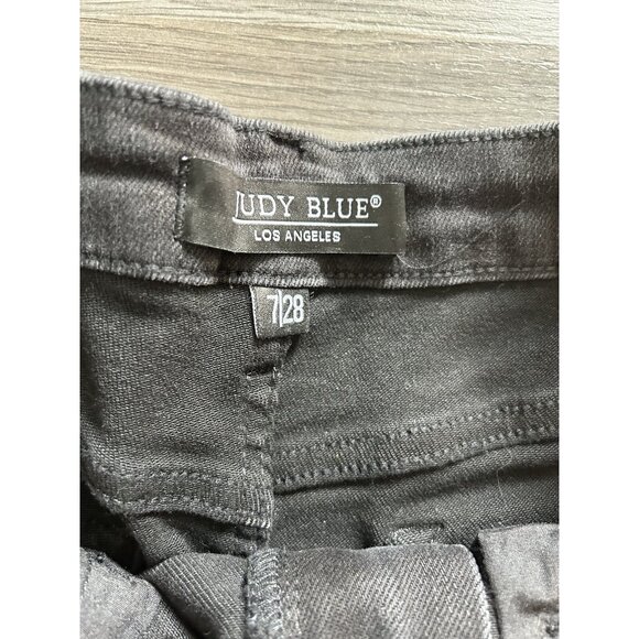 Judy Blue Jeans Size 7 /28 Black Nashville Rigid Magic High Rise 90s Straight - Picture 6 of 10